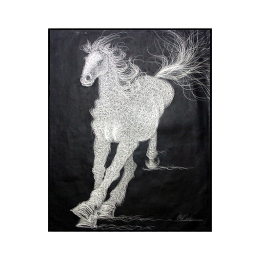 White Horse Painting on Canvas