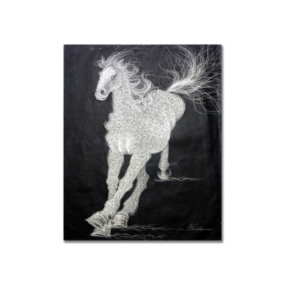 White Horse Painting on Canvas