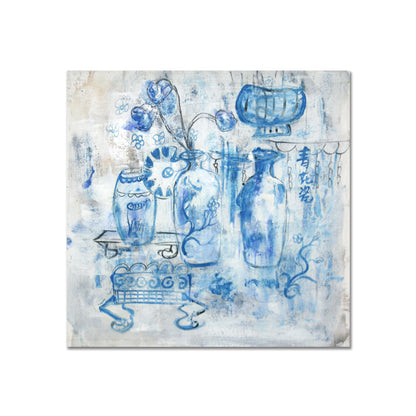 Blue And White Abstract Art