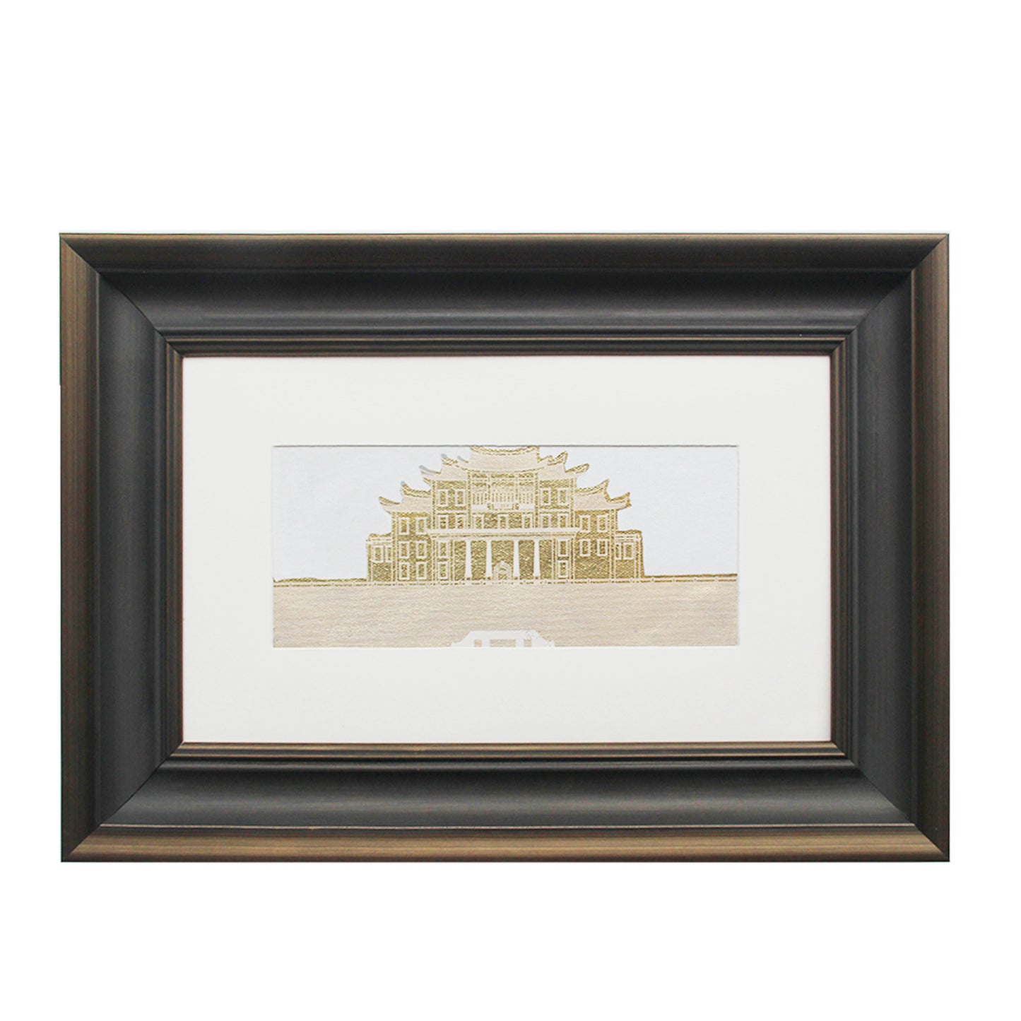 Gilt foil painting of architectural scenery - Jiannan Auditorium of Xiamen University.