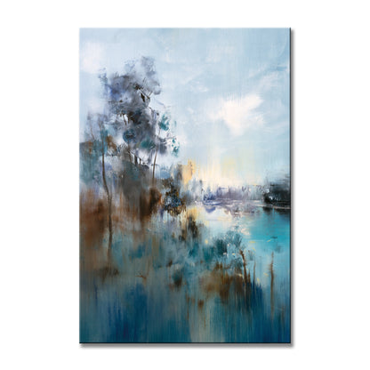 Blue Abstract Oil Painting Art Digital Download