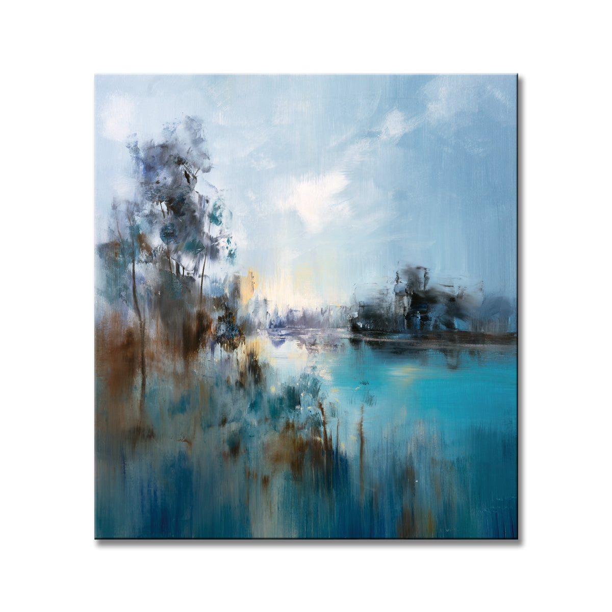 Blue Abstract Oil Painting Art Digital Download