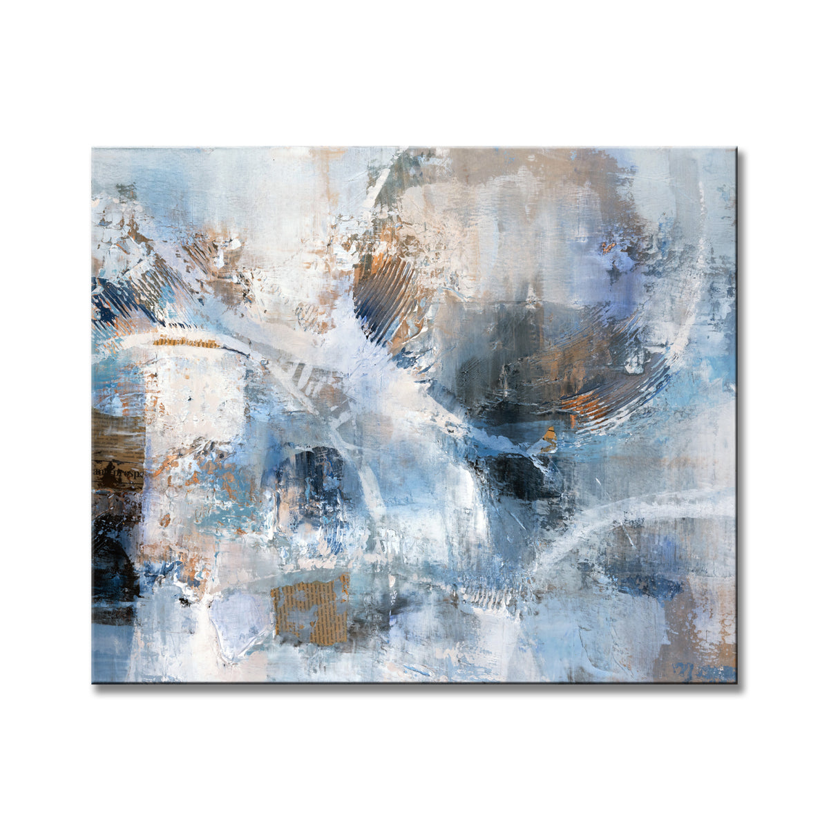 Blue Abstract Oil Painting Art Digital Download